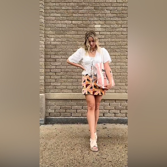 NWT Sézane Malia Skirt in Patchwork Stella Size 38/6 - Picture 11 of 11